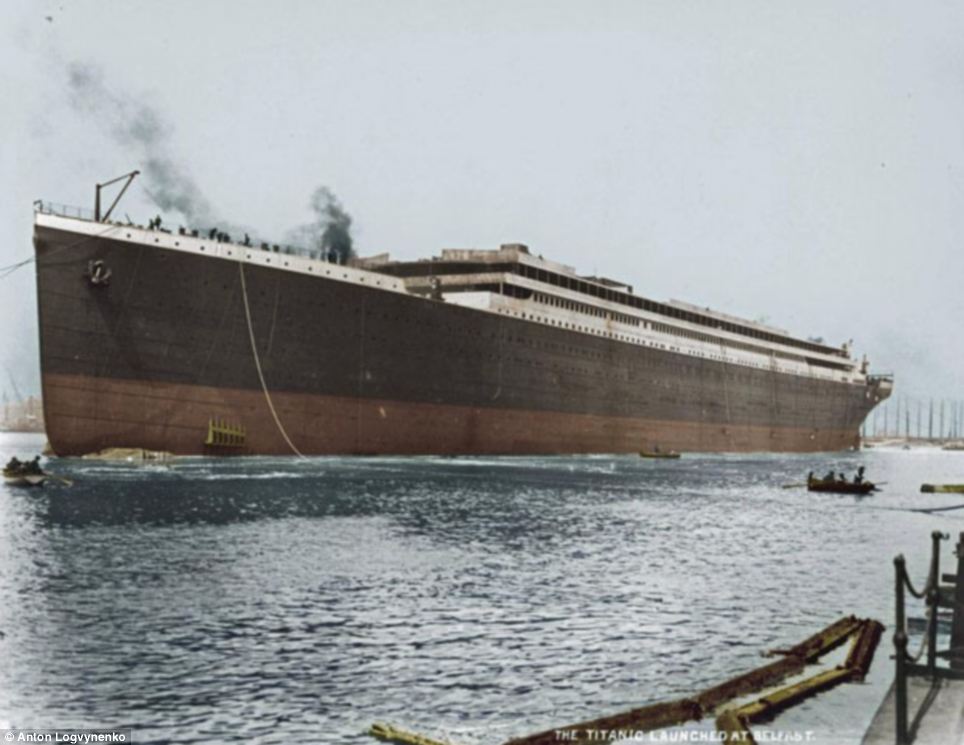 rms titanic in color